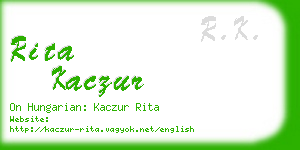 rita kaczur business card